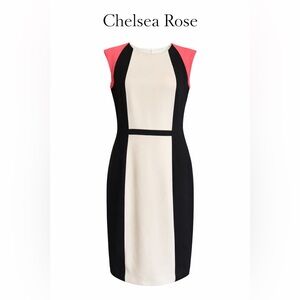 Chelsea Rose Black and Cream Midi Dress